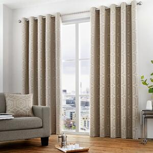 Curtina Camberwell Stone Eyelet Curtains Stone (Grey)