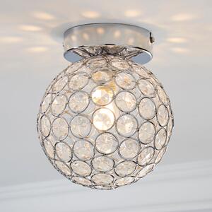 Sphere 1 Light Pendant Flush Ceiling Fitting Silver