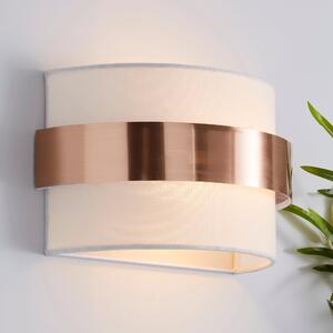 Joey Ivory Shaded Copper Wall Light Ivory