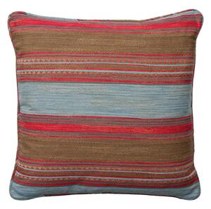 Las Salinas 3, Sustainable Feather, Cushion, 55cm x 55cm - Andrew Martin Cotton Blend & Viscose Blend Kilim & Stripe