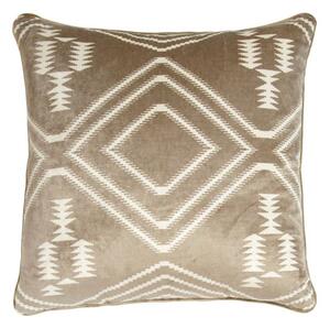 Navaho Buff, Sustainable Feather, Cushion, 55cm x 55cm - Andrew Martin Velvet Geometric & Kilim