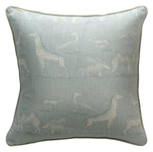 Kingdom Powder, Sustainable Feather, Cushion, 55cm x 55cm - Andrew Martin Eco-conscious & Linen Blend & Viscose Blend Animal