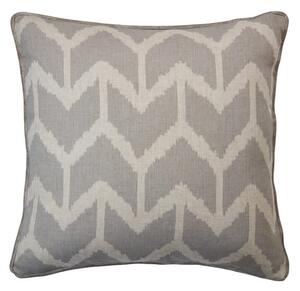 Togo Stone, Sustainable Feather, Cushion, 55cm x 55cm - Andrew Martin Linen Blend & Viscose Blend Ikat