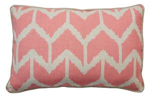 Togo Pink, Sustainable Feather, Cushion, 55CM X 40CM - Andrew Martin Linen Blend & Viscose Blend Ikat