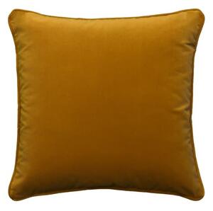 Villandry Mustard, Sustainable Feather, Cushion, 55cm x 55cm - Andrew Martin Velvet Plain