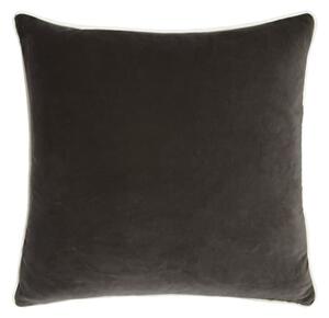 Pelham Charcoal, Sustainable Feather, Cushion, 55cm x 55cm - Andrew Martin Velvet Plain