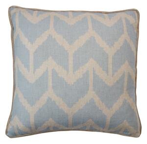 Togo Powder, Sustainable Feather, Cushion, 55cm x 55cm - Andrew Martin Linen Blend & Viscose Blend Ikat