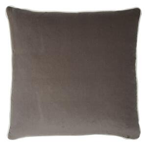 Pelham Slate / Milk, Sustainable Feather, Cushion, 55cm x 55cm, Slate/Milk - Andrew Martin Velvet Plain