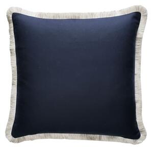 York Navy/Alezio, Sustainable Feather, Cushion - Andrew Martin Sophie Paterson With Trim/Fringe & Wool & Wool Blend Plain & Plain Texture