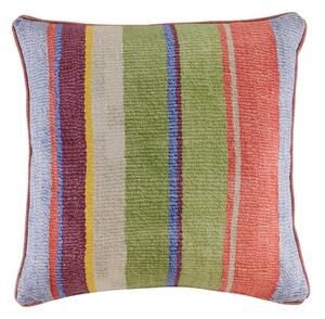 Indus Multi, Sustainable Feather, Cushion - Andrew Martin Linen Blend Ikat & Stripe