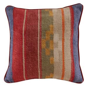 Indus Brick, Sustainable Feather, Cushion - Andrew Martin Linen Blend Ikat & Stripe