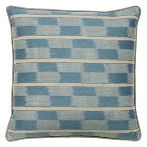 Positano Aqua Reverse, Sustainable Feather, Cushion - Andrew Martin Linen Blend Geometric