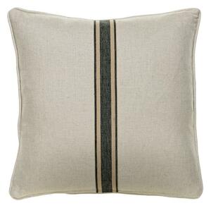 Hedgerow Medal Stripe Charcoal Tape, Sustainable Feather, Cushion - Andrew Martin Linen