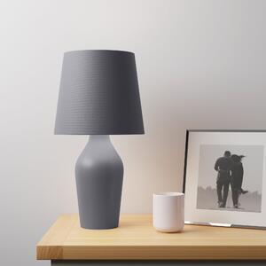 Ava Stoneware Graphite Table Lamp Grey