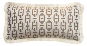 Burlington Tan Small Rectangle, Sustainable Feather, Cushion - Andrew Martin Sophie Paterson With Trim/Fringe & Cotton Blend & Linen Blend Geometric