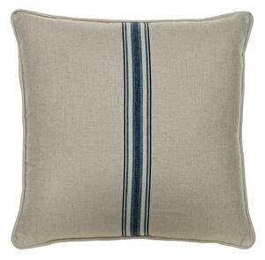 Hedgerow Medal Stripe Navy Tape, Sustainable Feather, Cushion - Andrew Martin Linen