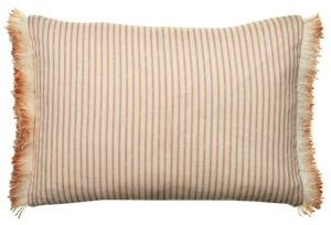 Picket Orange/Island Trim, Sustainable Feather, Cushion - Andrew Martin Eco-conscious & With Trim/Fringe & Linen & Linen Blend Stripe