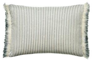 Picket Denim/Island Trim, Sustainable Feather, Cushion - Andrew Martin Eco-conscious & With Trim/Fringe & Linen & Linen Blend Stripe