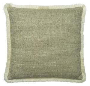 Wren Moss, Sustainable Feather, Cushion, 55cm x 55cm - Andrew Martin Sophie Paterson With Trim/Fringe & Cotton Blend & Linen Blend & Viscose Blend & W