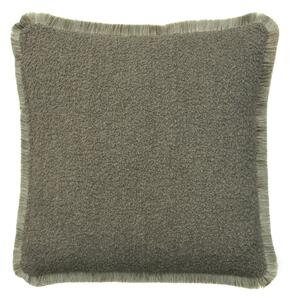 Fleece Truffle, Sustainable Feather, Cushion, 55cm x 55cm - Andrew Martin Bouclé & With Trim/Fringe Weave