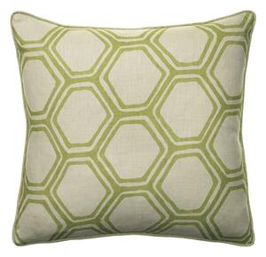 Pergola Leaf, Sustainable Feather, Cushion, 55cm x 55cm - Andrew Martin Eco-conscious & Linen & Linen Blend Geometric