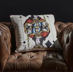 Cards, Sustainable Feather, Cushion, Black/Cream - Andrew Martin Timothy Oulton Velvet