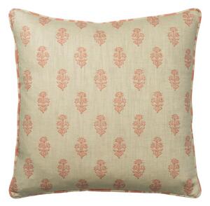 Buttercup Coral, Sustainable Feather, Cushion - Andrew Martin Eco-conscious & Cotton & Cotton Blend & Linen & Linen Blend Floral