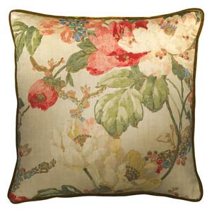 Peony Natural, Sustainable Feather, Cushion - Andrew Martin Eco-conscious & Cotton & Cotton Blend & Linen & Linen Blend Floral