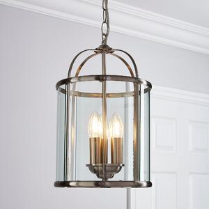 Hurricane 3 Light Pendant Ceiling Fitting Brown and Silver