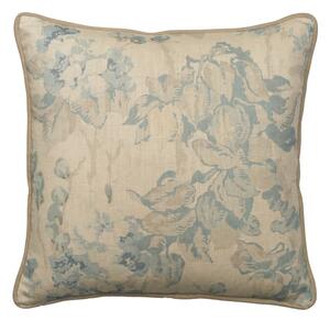 Midsummer Faded Blue, Sustainable Feather, Cushion - Andrew Martin Eco-conscious & Cotton & Cotton Blend & Linen & Linen Blend Floral