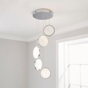 Cora Cluster Disc 5 Light Ceiling Fitting Chrome