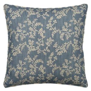 Vine Denim, Sustainable Feather, Cushion - Andrew Martin Eco-conscious & Cotton & Cotton Blend & Linen & Linen Blend Floral