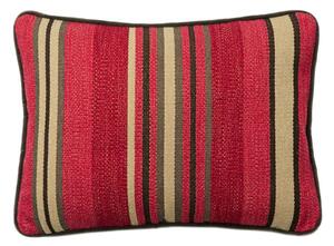 Portscato Plume, Sustainable Feather, Cushion, 55CM X 40CM, Red - Andrew Martin Wool Blend Stripe