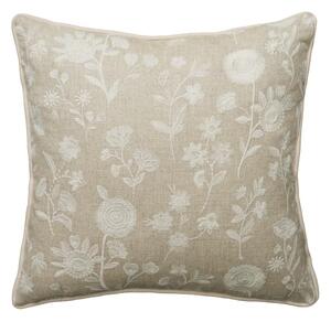 Fable Ivory, Sustainable Feather, Cushion - Andrew Martin Linen & Linen Blend Embroidered & Floral