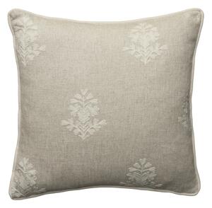 Alba Ivory, Sustainable Feather, Cushion - Andrew Martin Linen & Linen Blend Embroidered & Floral