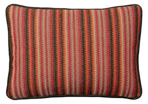 Cuchillas Multi, Sustainable Feather, Cushion, 55CM X 40CM, Red - Andrew Martin Cotton Blend Geometric & Stripe