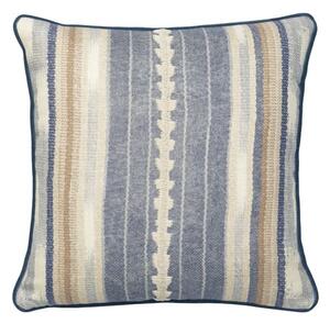 Nineveh Denim, Sustainable Feather, Cushion, 55cm x 55cm - Andrew Martin Linen & Linen Blend & Viscose Blend Stripe