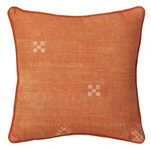 Jericho Brick, Sustainable Feather, Cushion, 55cm x 55cm - Andrew Martin Linen & Linen Blend & Viscose Blend Geometric