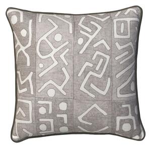 Ashanti Smoke, Sustainable Feather, Cushion, 55cm x 55cm - Andrew Martin Linen & Linen Blend & Viscose Blend Geometric