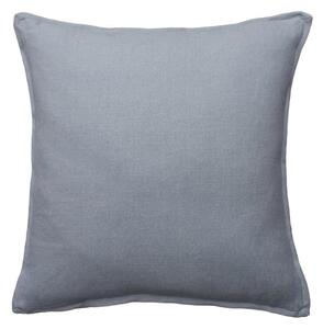 Rocco Hazy Sky, Sustainable Feather, Cushion, 55cm x 55cm, Blue - Andrew Martin With Trim/Fringe & Linen & Linen Blend Plain