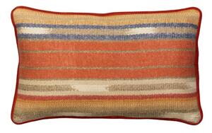 Nineveh Brick, Sustainable Feather, Cushion, 55cm x 35cm - Andrew Martin Linen & Linen Blend & Viscose Blend Stripe