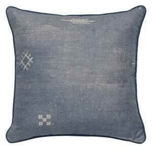 Jericho Denim, Sustainable Feather, Cushion, 55cm x 55cm - Andrew Martin Linen & Linen Blend & Viscose Blend Geometric