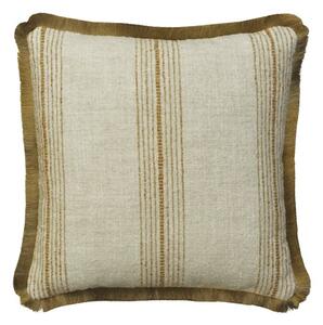 Atrani Stripe Ochre, Sustainable Feather, Cushion - Andrew Martin Sophie Paterson Linen & Linen Blend & Viscose Blend Plain Texture & Stripe