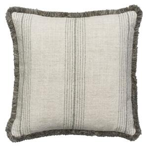 Atrani Stripe Silver, Sustainable Feather, Cushion - Andrew Martin Sophie Paterson With Trim/Fringe & Cotton Blend & Linen Blend & Viscose Blend