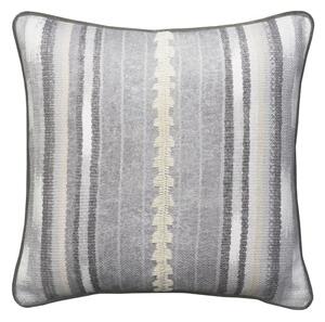 Nineveh Smoke, Sustainable Feather, Cushion, 55cm x 55cm - Andrew Martin Linen & Linen Blend & Viscose Blend Stripe