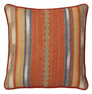 Nineveh Brick, Sustainable Feather, Cushion, 55cm x 55cm - Andrew Martin Linen & Linen Blend & Viscose Blend Stripe