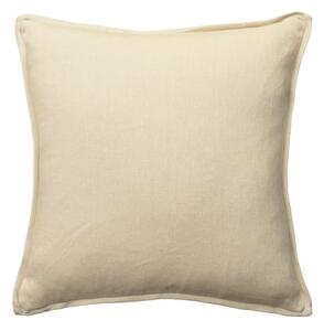 Rocco Ecru, Sustainable Feather, Cushion, 55cm x 55cm - Andrew Martin With Trim/Fringe & Linen & Linen Blend Plain