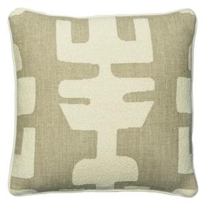 Peru Ivory, Sustainable Feather, Cushion, 55cm x 55cm - Andrew Martin Bouclé & Cotton Blend & Linen Blend & Wool Blend Geometric & Weave