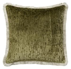 Roma Olive, Sustainable Feather, Cushion - Andrew Martin Sophie Paterson Linen Blend & Velvet Plain & Plain Texture