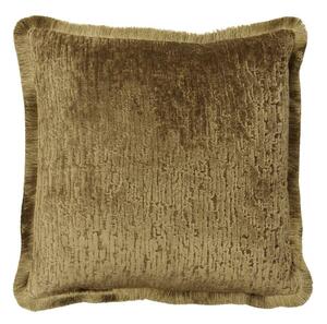 Roma Bronze, Sustainable Feather, Cushion - Andrew Martin Sophie Paterson With Trim/Fringe & Linen Blend & Velvet Plain Texture